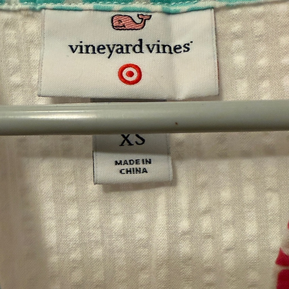 Vineyard Vines Women's White seersucker Dress with Colorful Accents size XS - Picture 2 of 4